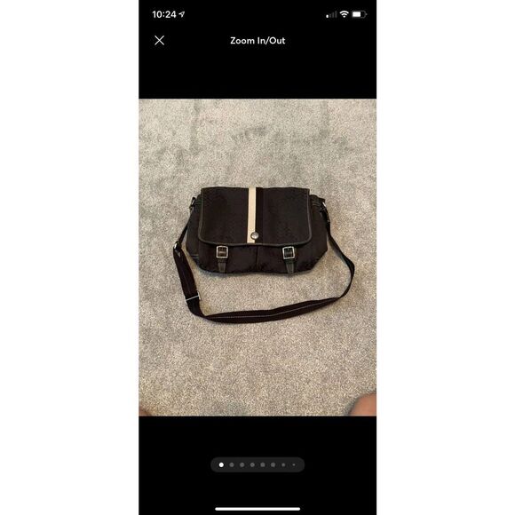 Authentic Coach‎ Monogram Black Messenger Crossbody Bag Blue inter A1068-F70182 - Picture 1 of 9